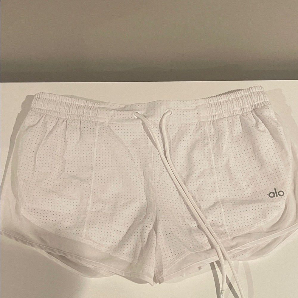 ALO Yoga White Athletic Shorts
